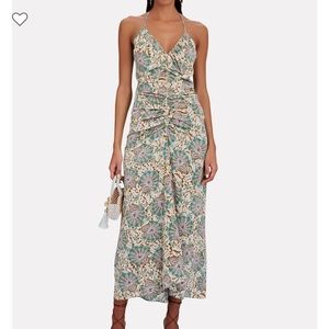 Veronica Beard Aldana Ruched Paisley Midi Dress